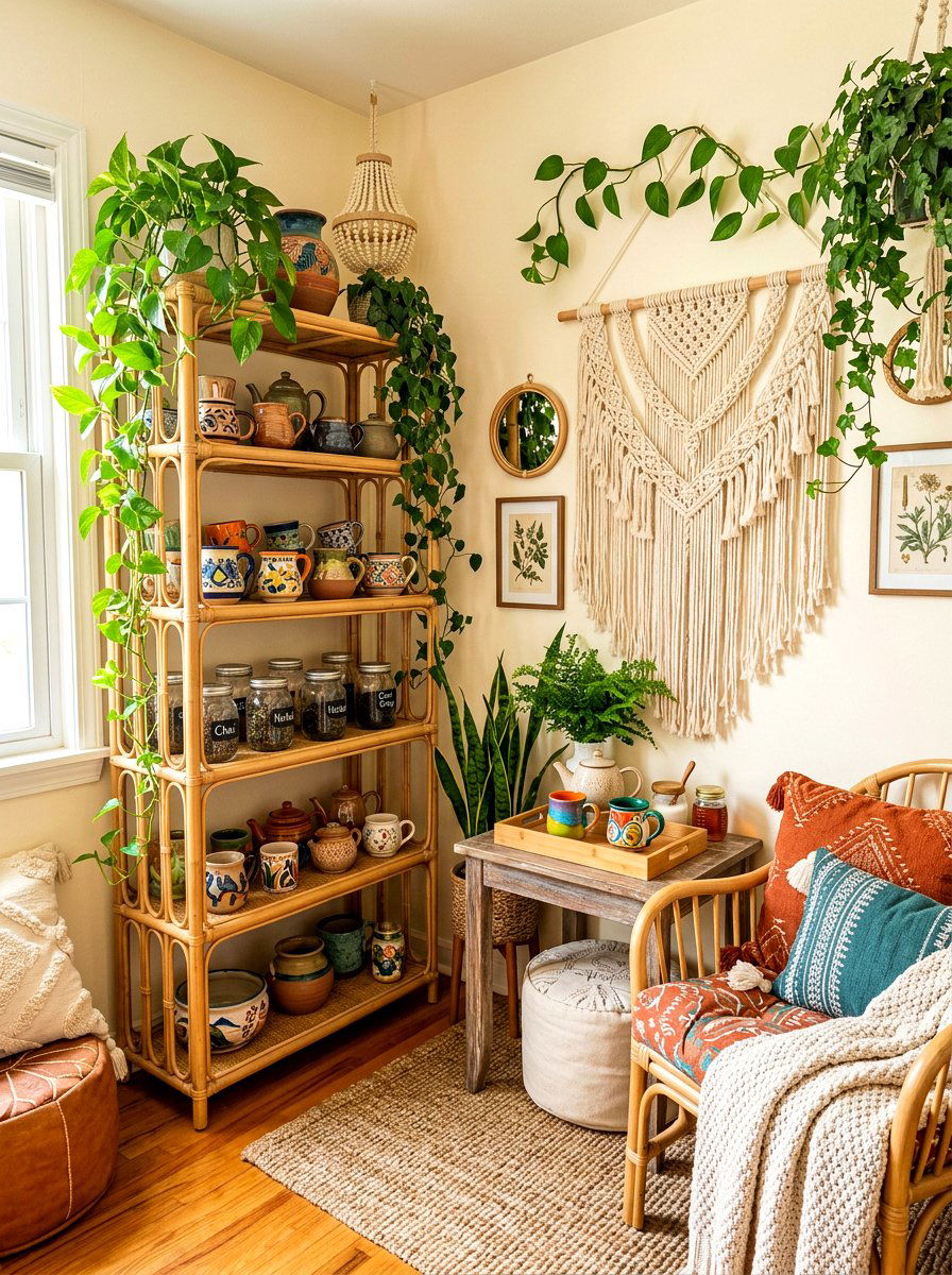 Boho Tea Nook - 30 tea station ideas