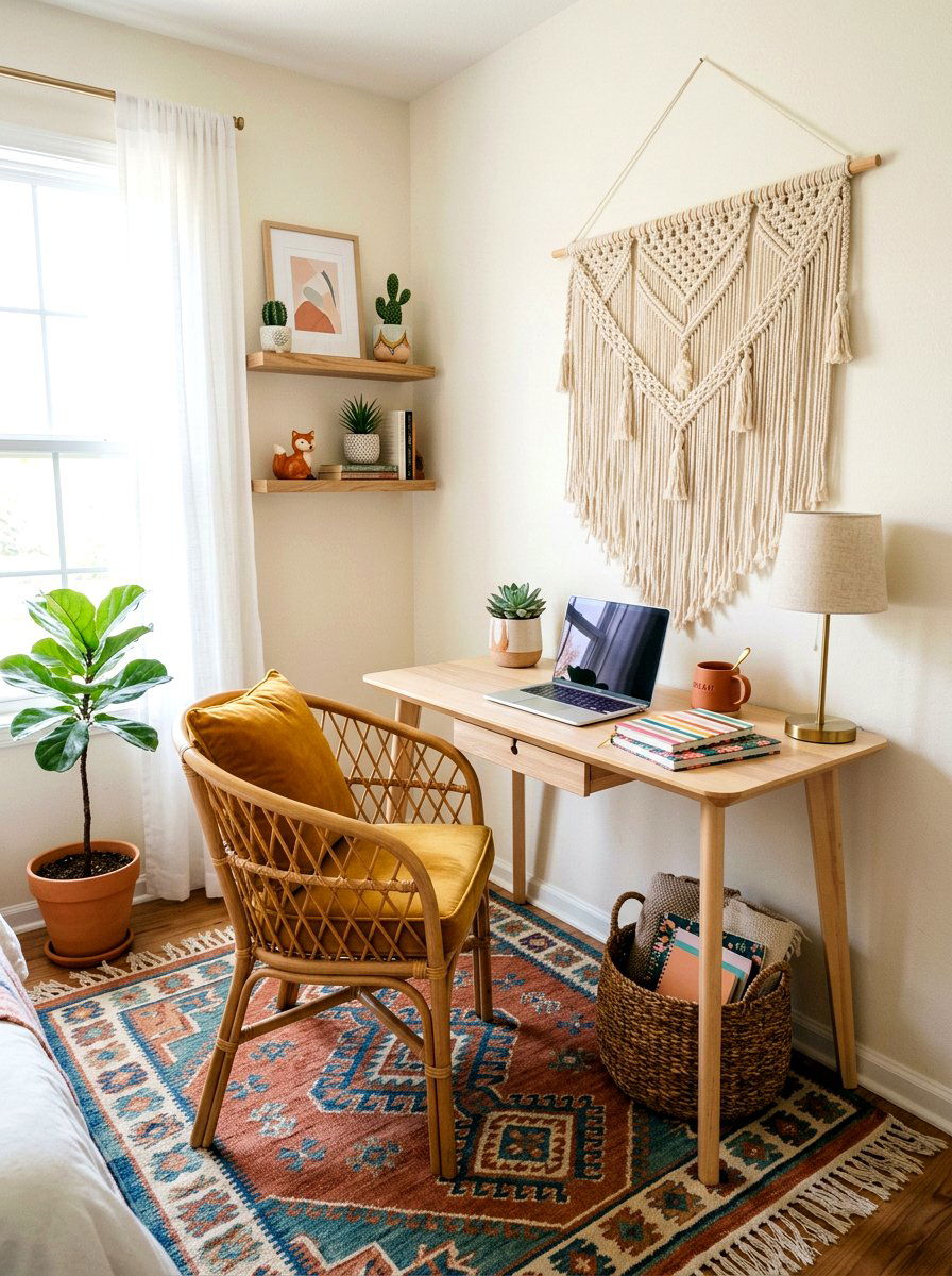 Boho Teen Study Nook - 30 teen study room ideas