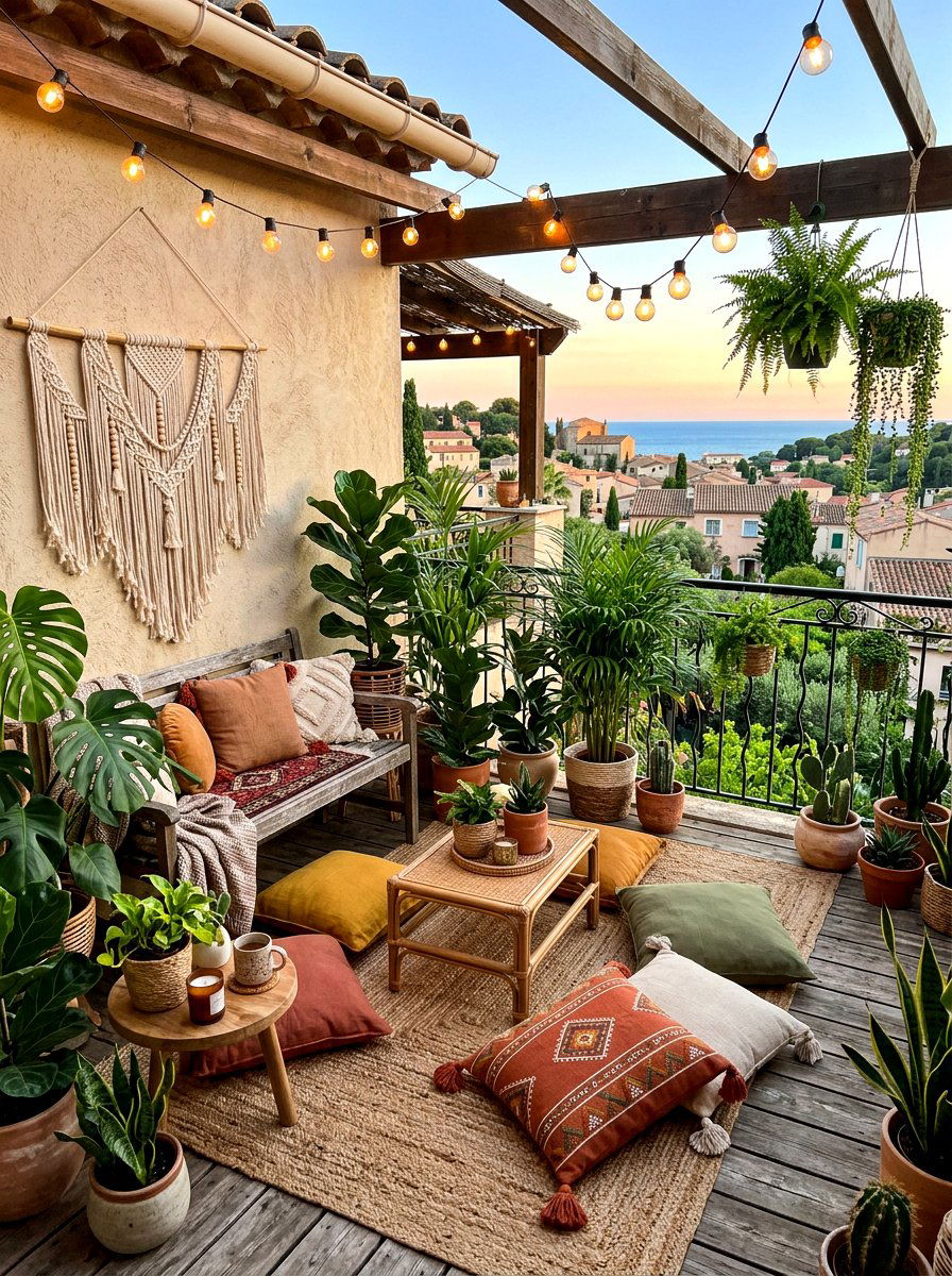 Boho Terrace Design - 30 spring reset home ideas