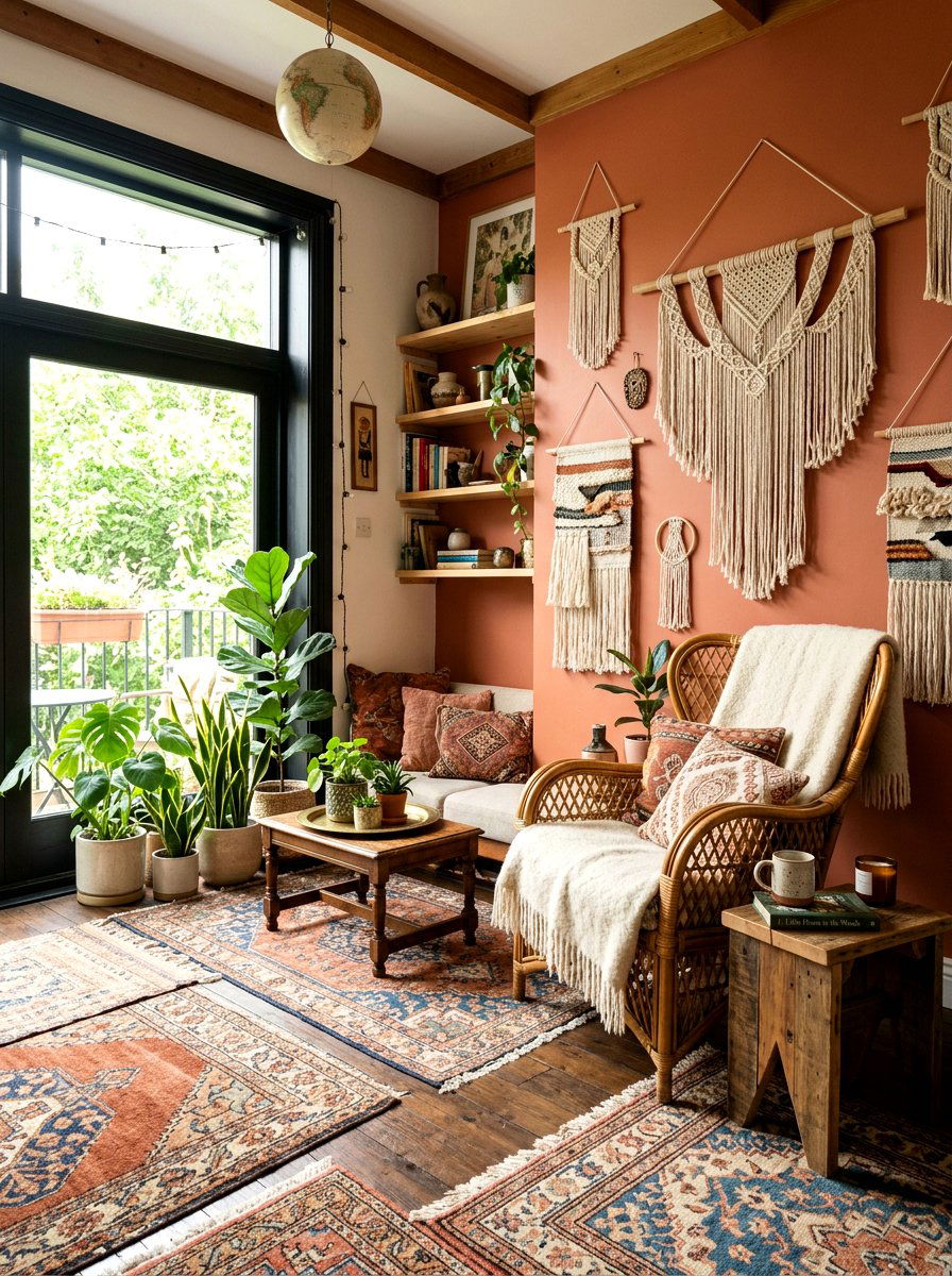 Boho Tiny Flat - 30 tiny apartment aesthetic ideas