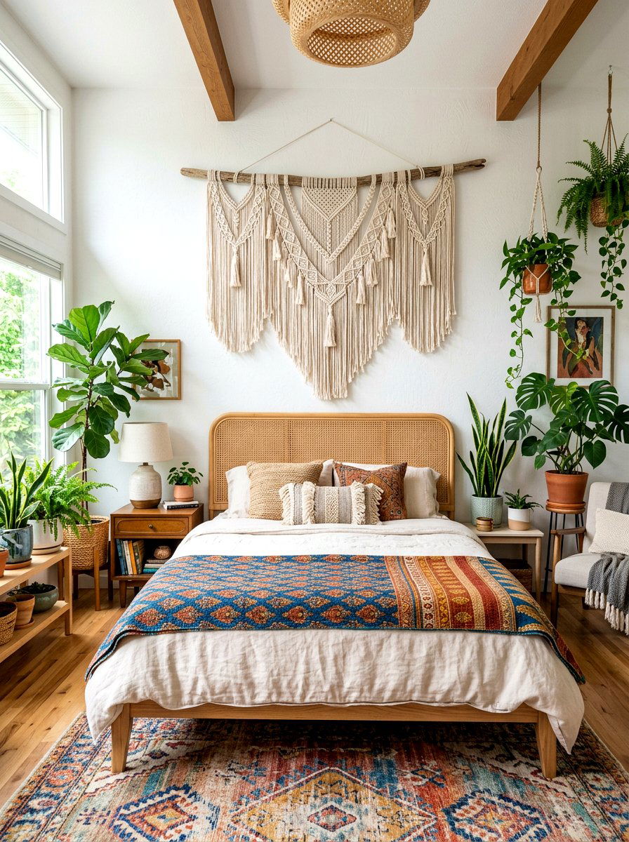 Boho Wall Hanging - 30 romantic bedroom ideas