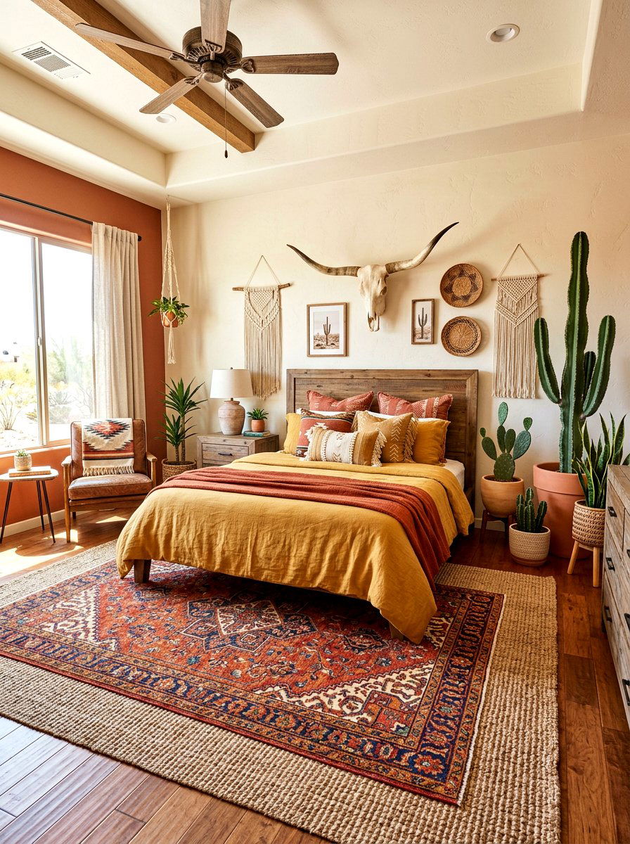 Boho Western Fusion Bedroom - 30 western bedroom ideas