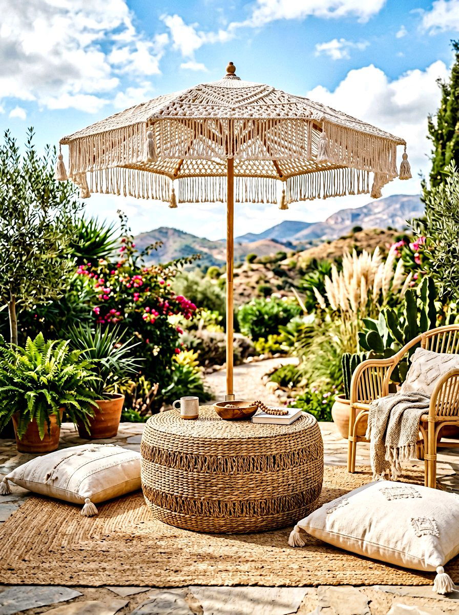 Boho Woven Coffee Table - 30 outdoor coffee table ideas