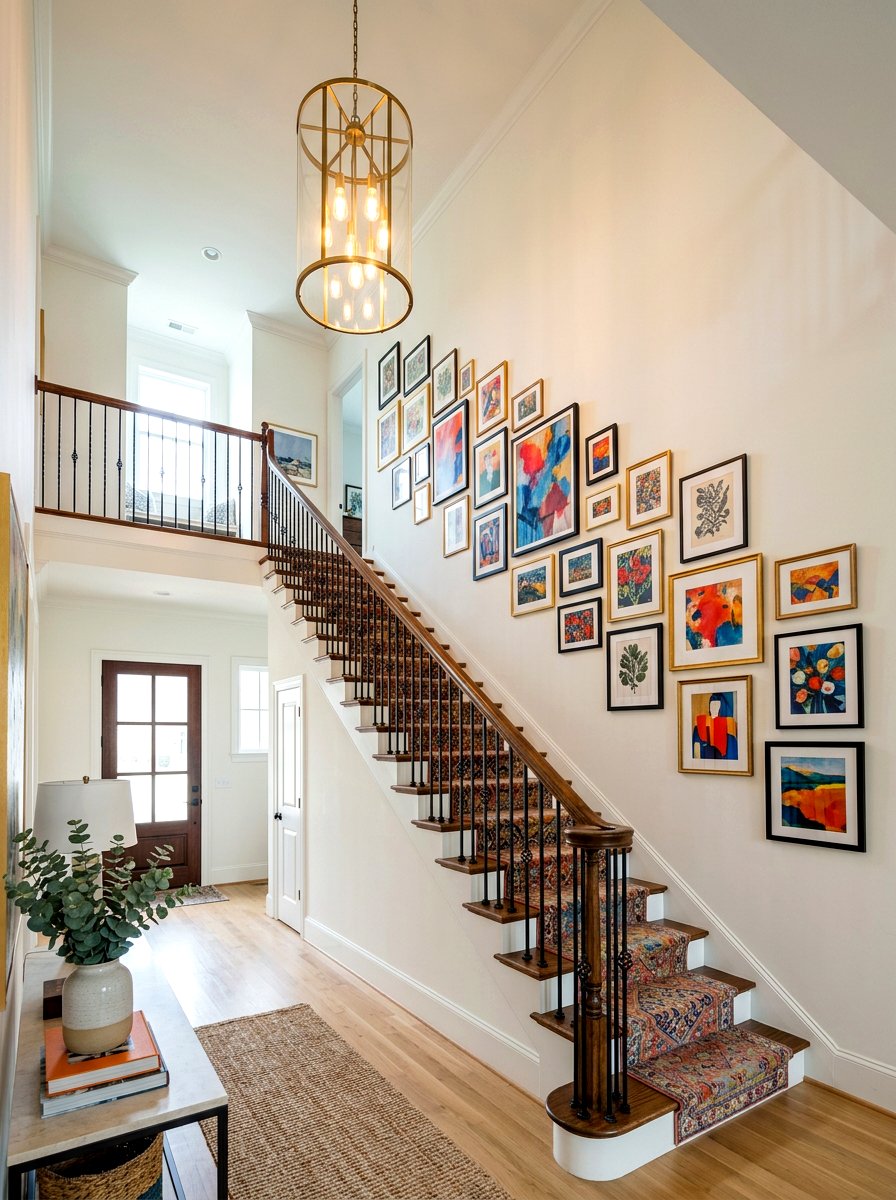 Boho aesthetic art wall - 30 salon wall ideas