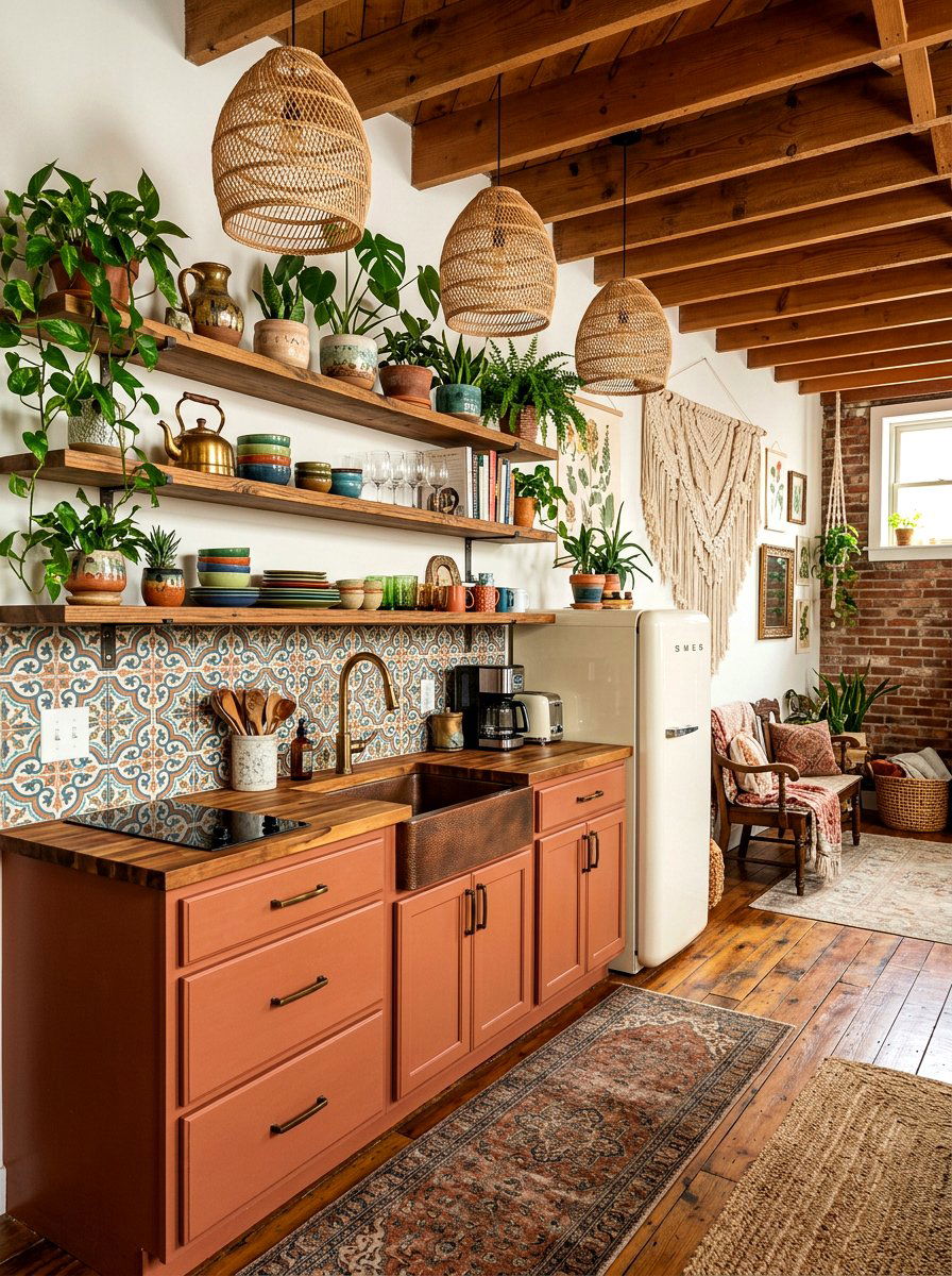Boho basement kitchenette - 30 basement kitchenette ideas