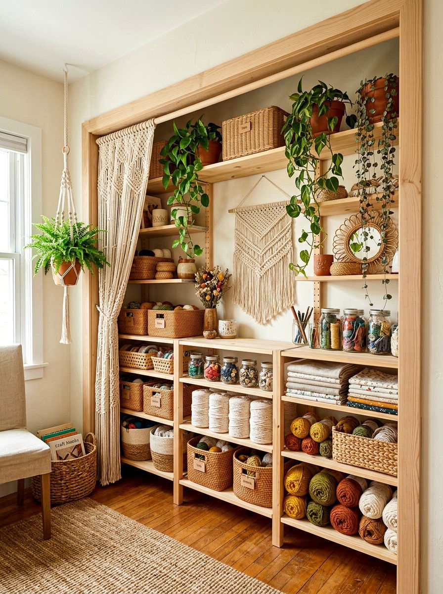 Boho craft closet - 30 craft closet ideas