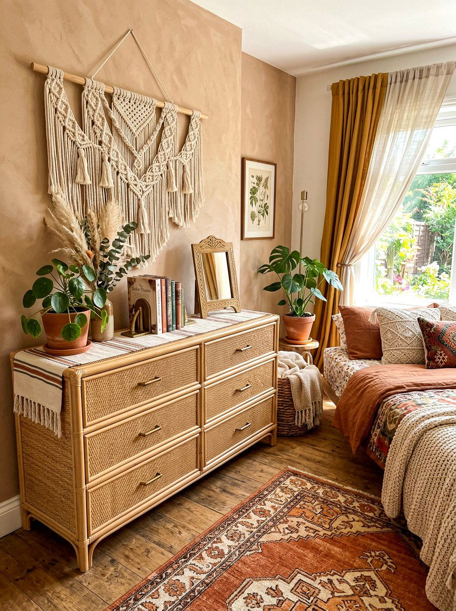 Boho dresser styling - 30 bedroom dresser styling ideas