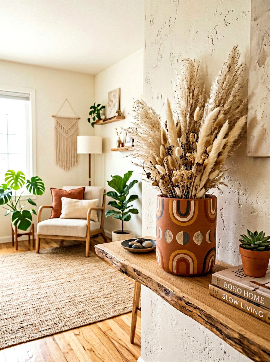 Boho flower pot - 30 painted flower pot ideas