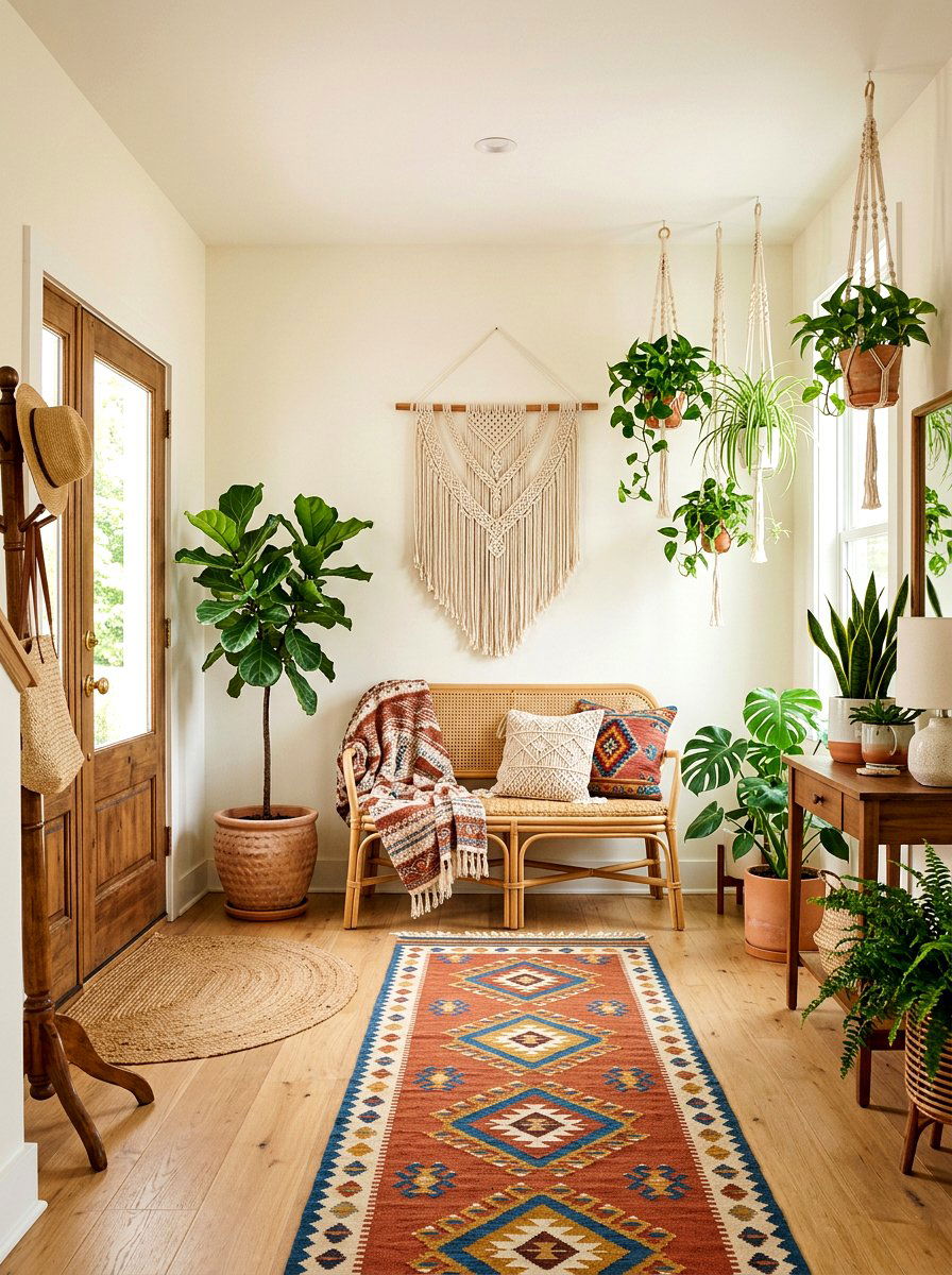 Boho foyer decor - 30 welcoming foyer ideas