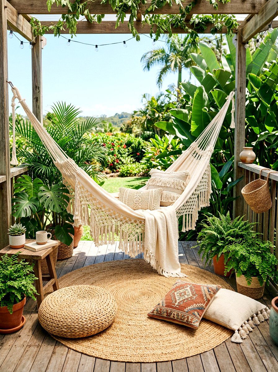 Boho hammock patio - 30 hammock patio ideas