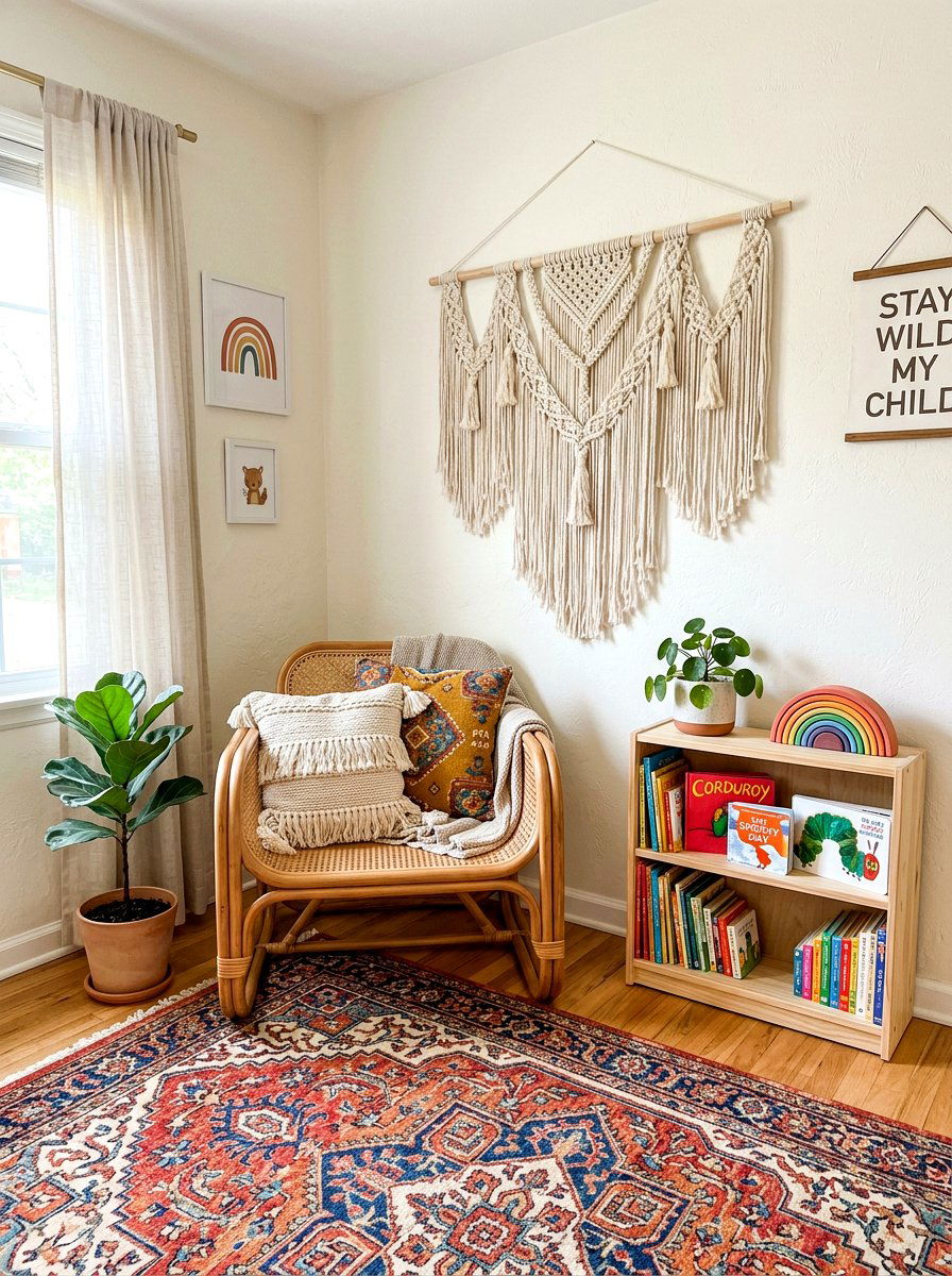 Boho nursery reading corner - 30 nursery reading corner ideas aesthetic