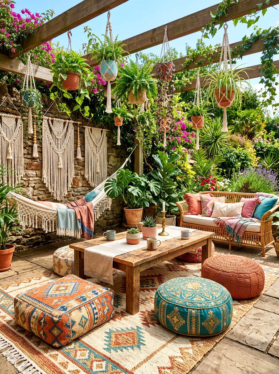 Boho patio decor - 30 small patio ideas