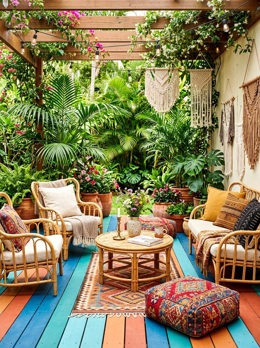 Boho patio furniture - 30 deck lounge furniture ideas
