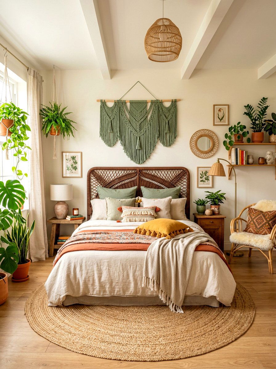 Boho sage and cocoa bedroom - 30 sage and cocoa bedroom ideas