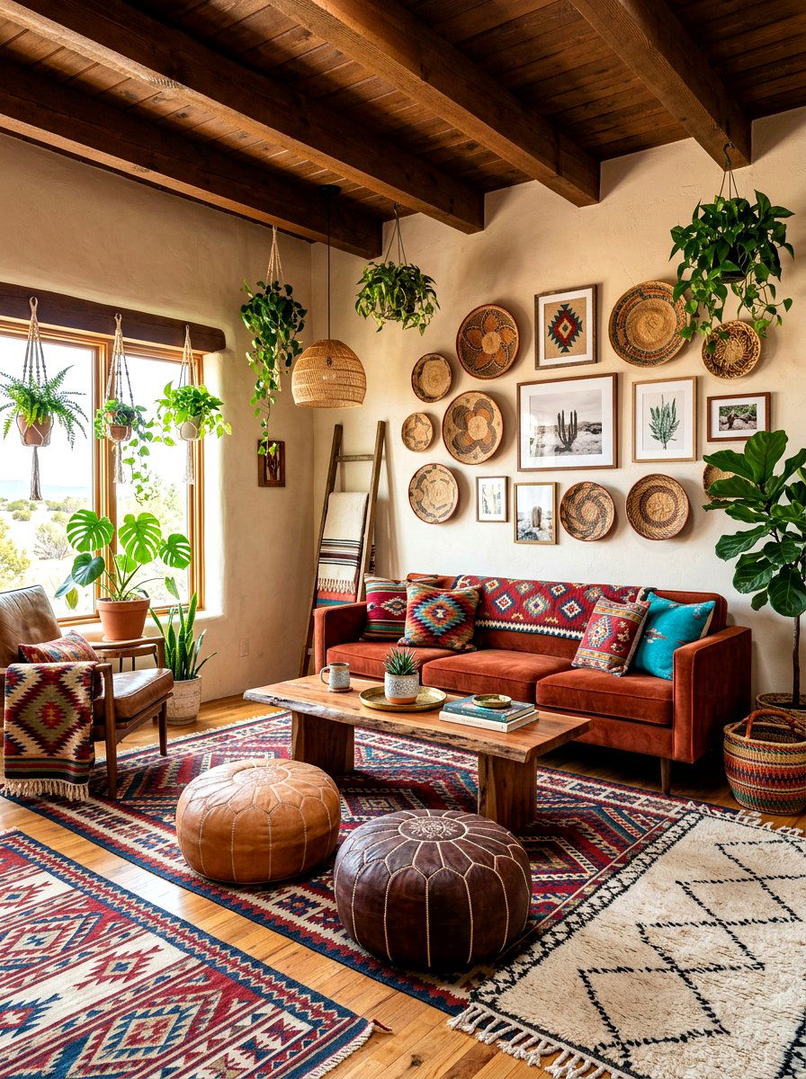 Boho southwest living room - 30 southwestern living room ideas