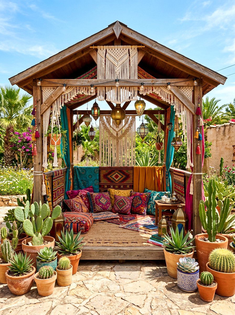Boho style gazebo - 30 garden gazebo ideas