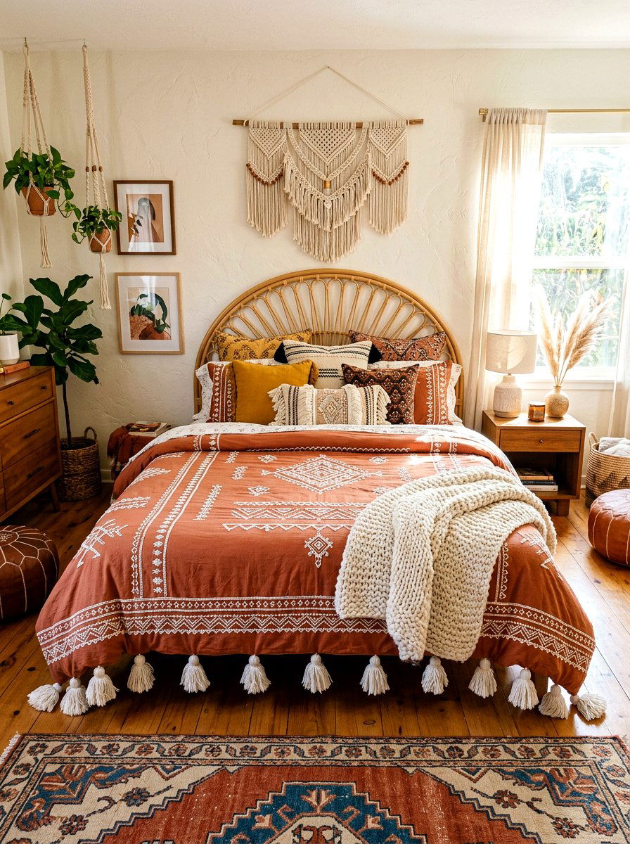 Boho tassel duvet - 30 designer duvet styling ideas