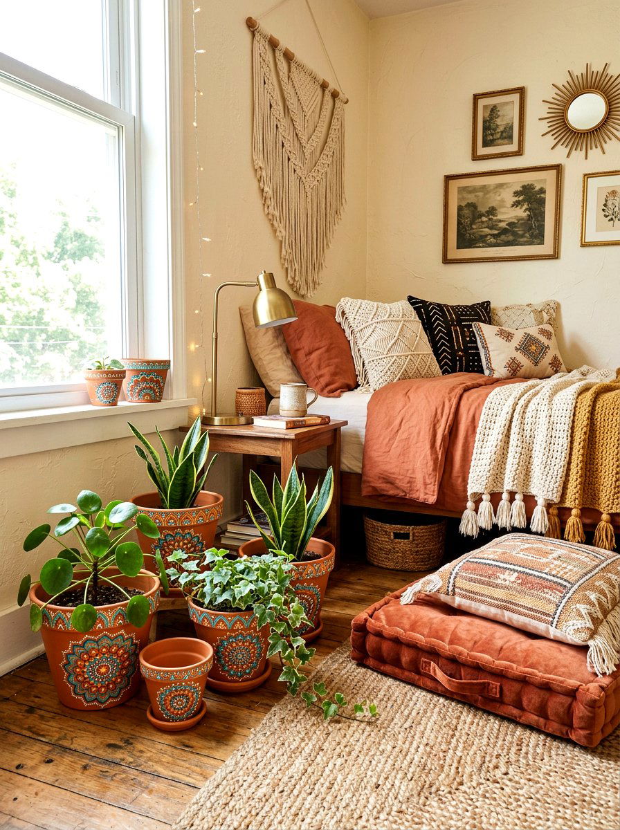 Boho terracotta pots - 30 terracotta pot ideas