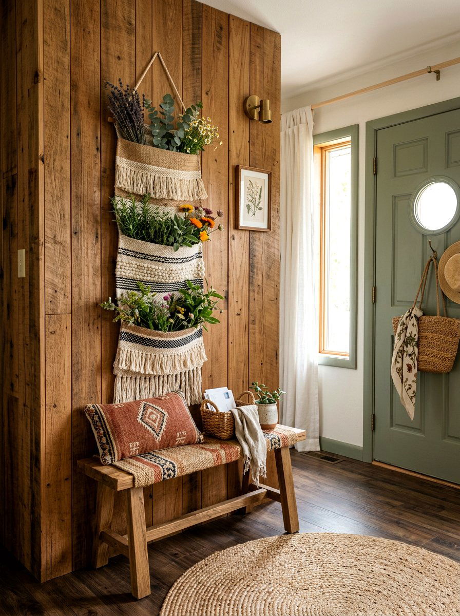 Boho wall pocket - 30 hanging planter ideas