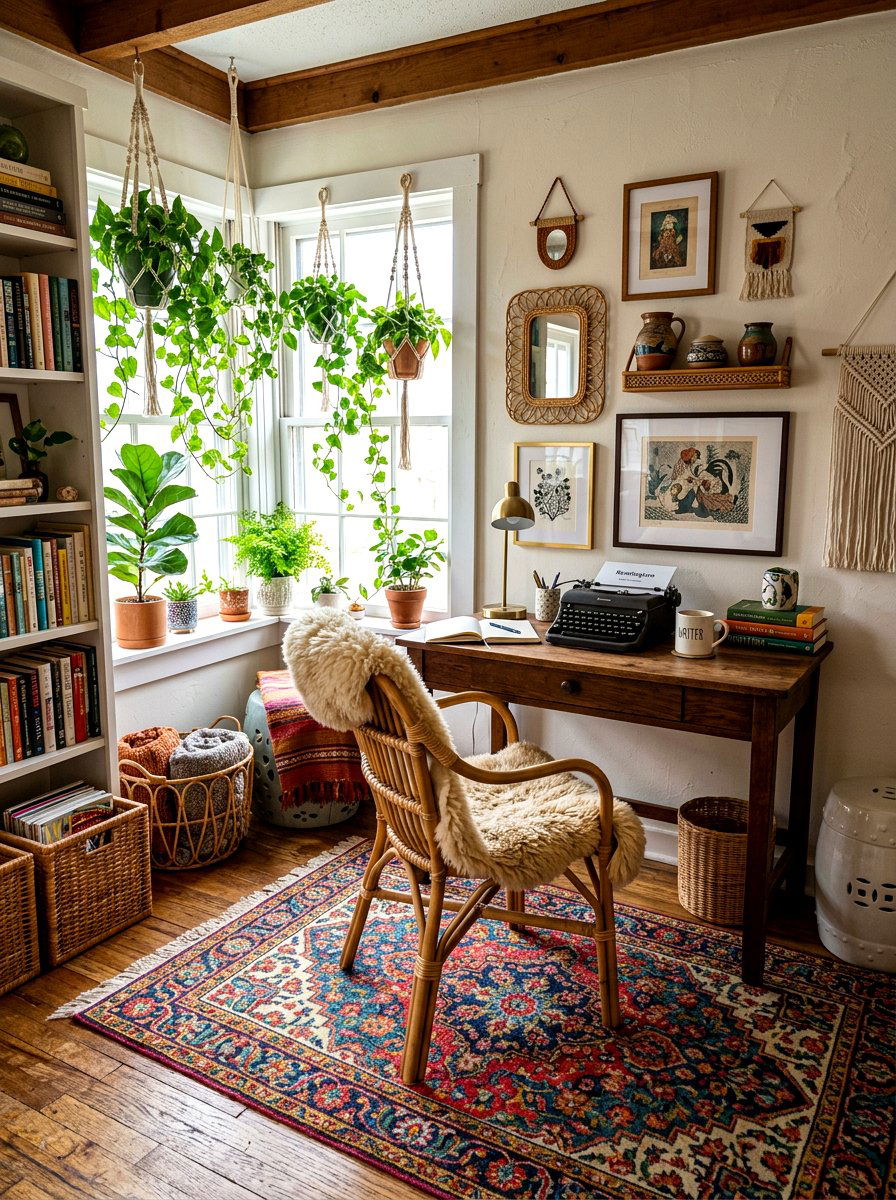Boho writing space - 30 journaling corner ideas