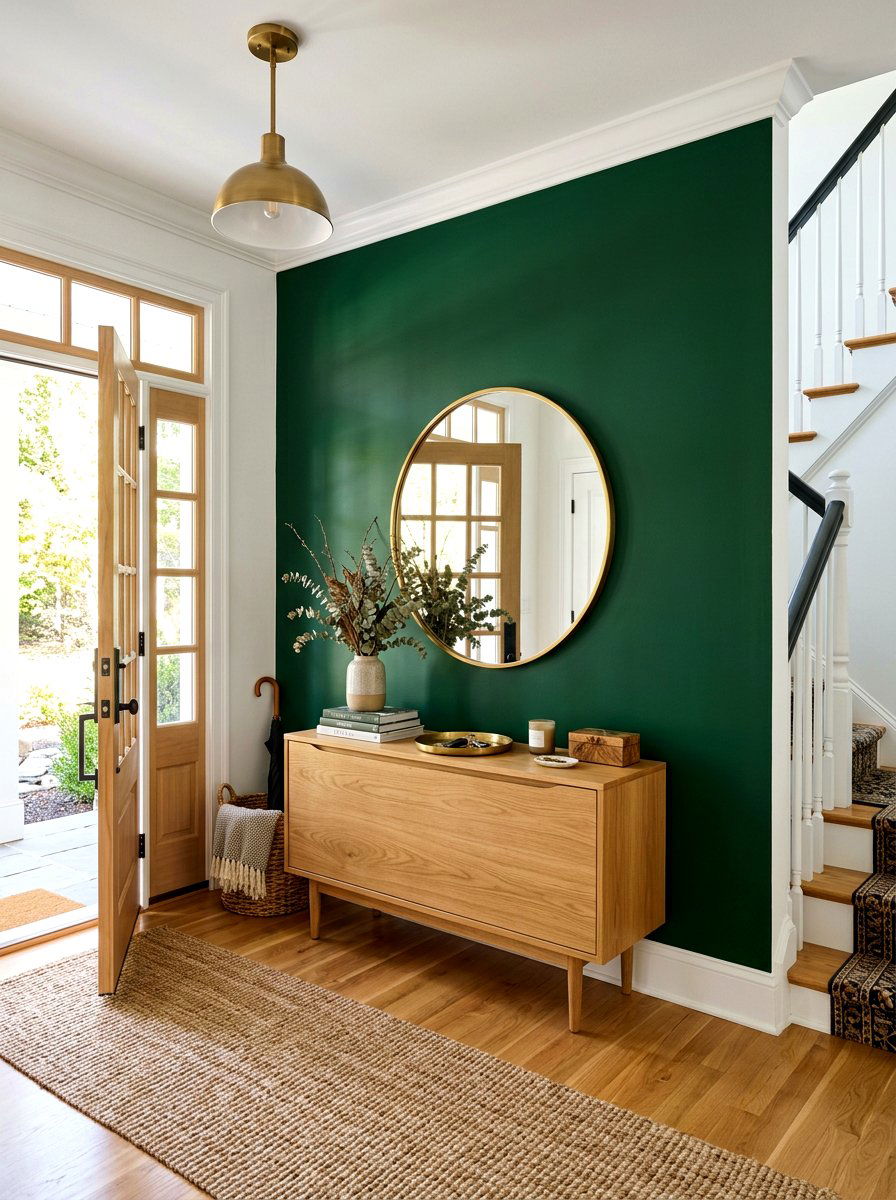 Bold Accent Wall - 30 family entryway ideas