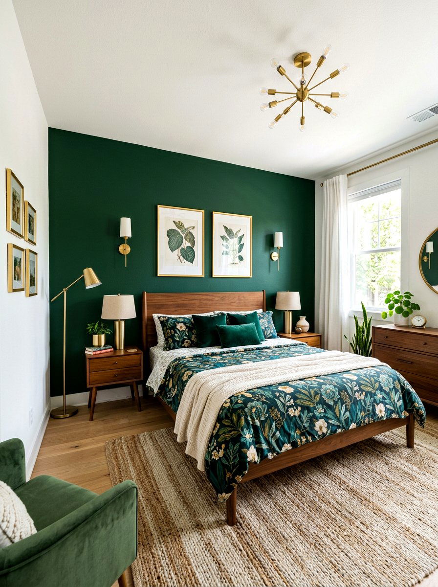 Bold Accent Wall Bedroom - 30 apartment bedroom ideas