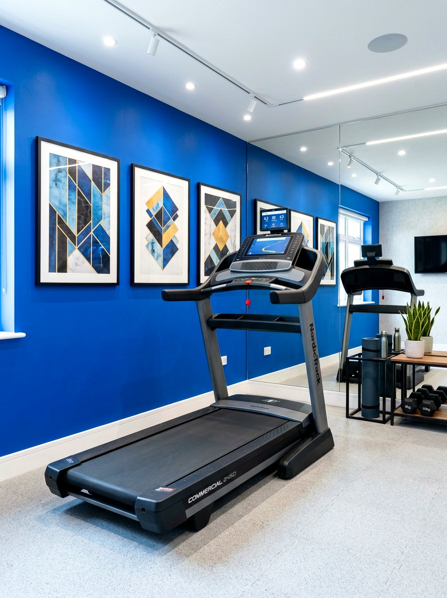 Bold Accent Wall Gym - 30 treadmill room ideas