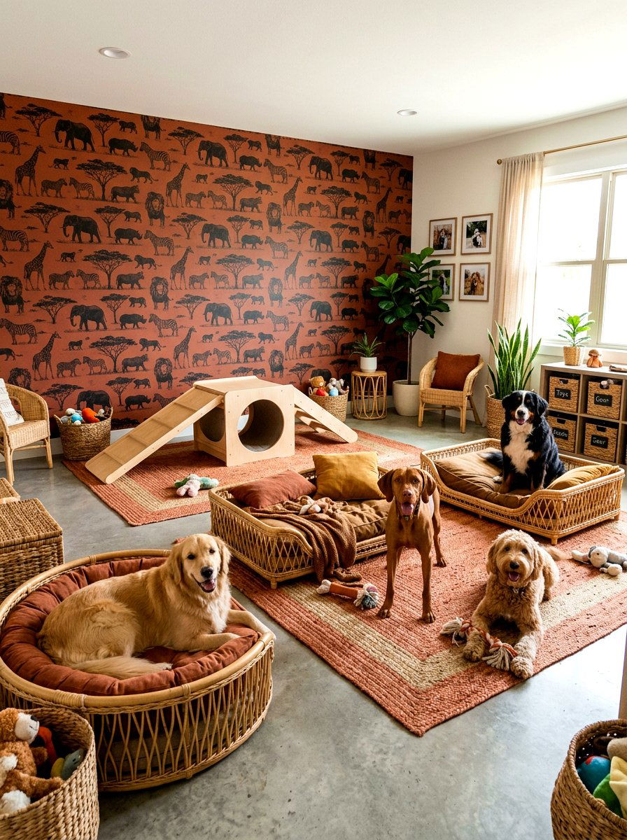 Bold African Safari Wallpaper - 30 pet room wallpaper ideas