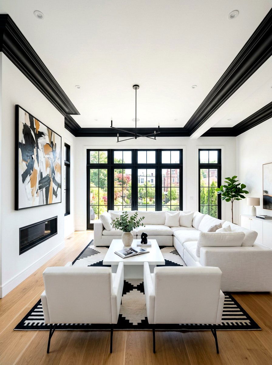 Bold Black Crown Molding - 30 crown molding ideas