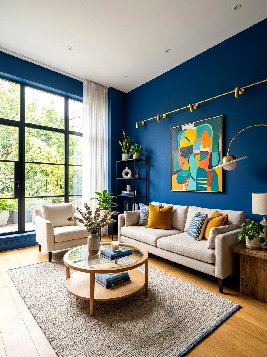 Bold Color Living Room - 30 editorial living room ideas