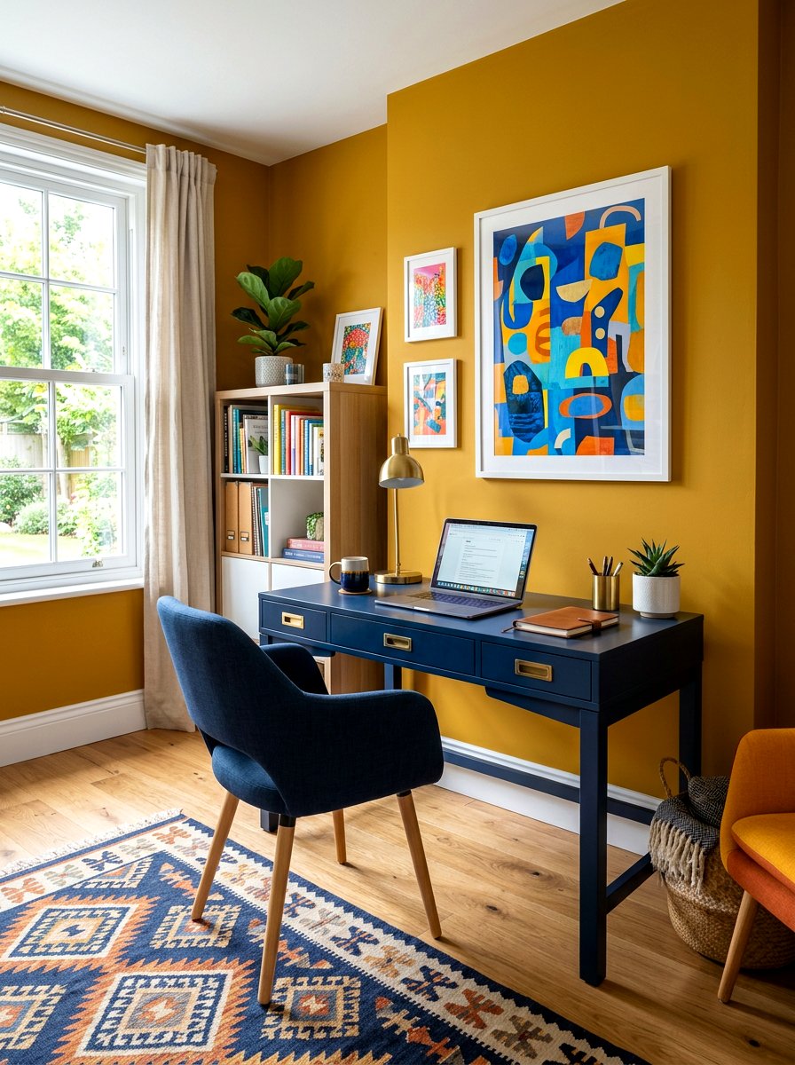 Bold Colorful Home Office - 30 executive home office ideas