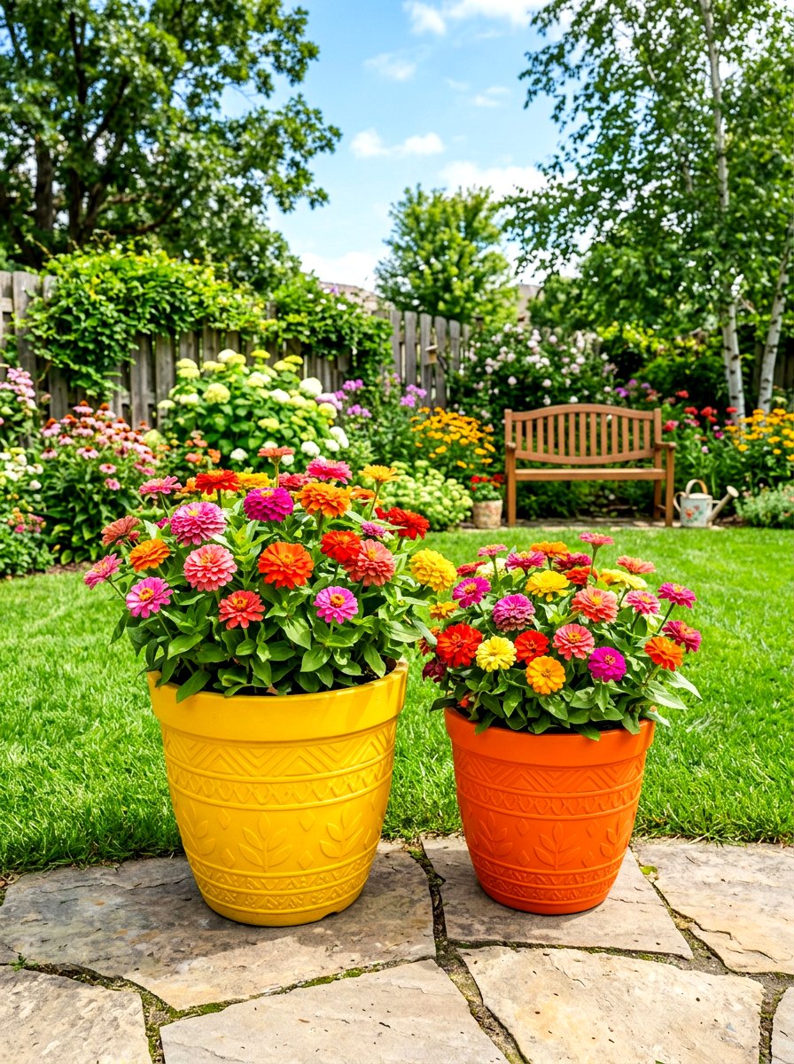 Bold Colorful Resin Planter - 30 large planter ideas