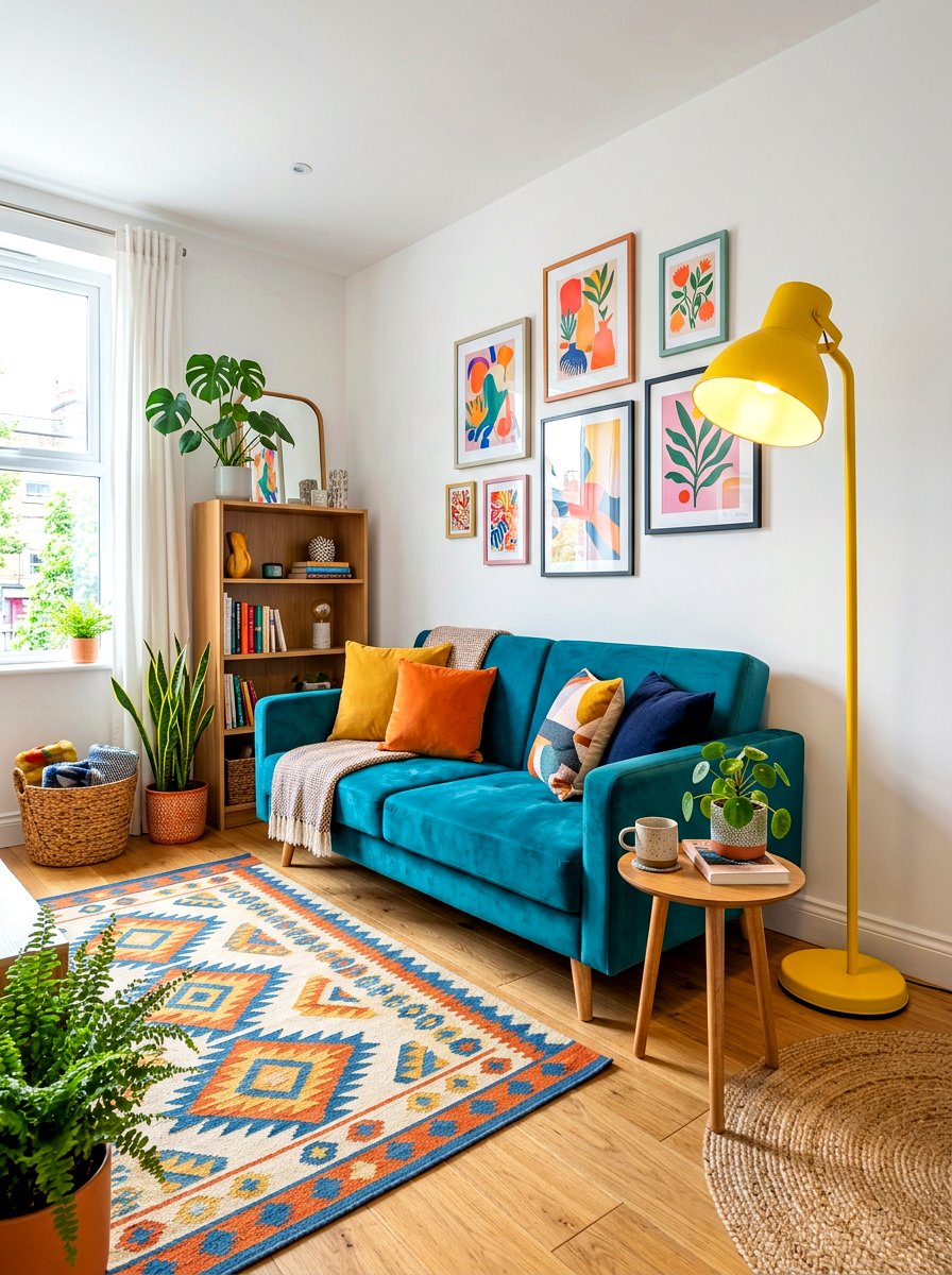 Bold Colorful Small Space - 30 sofa bed room ideas