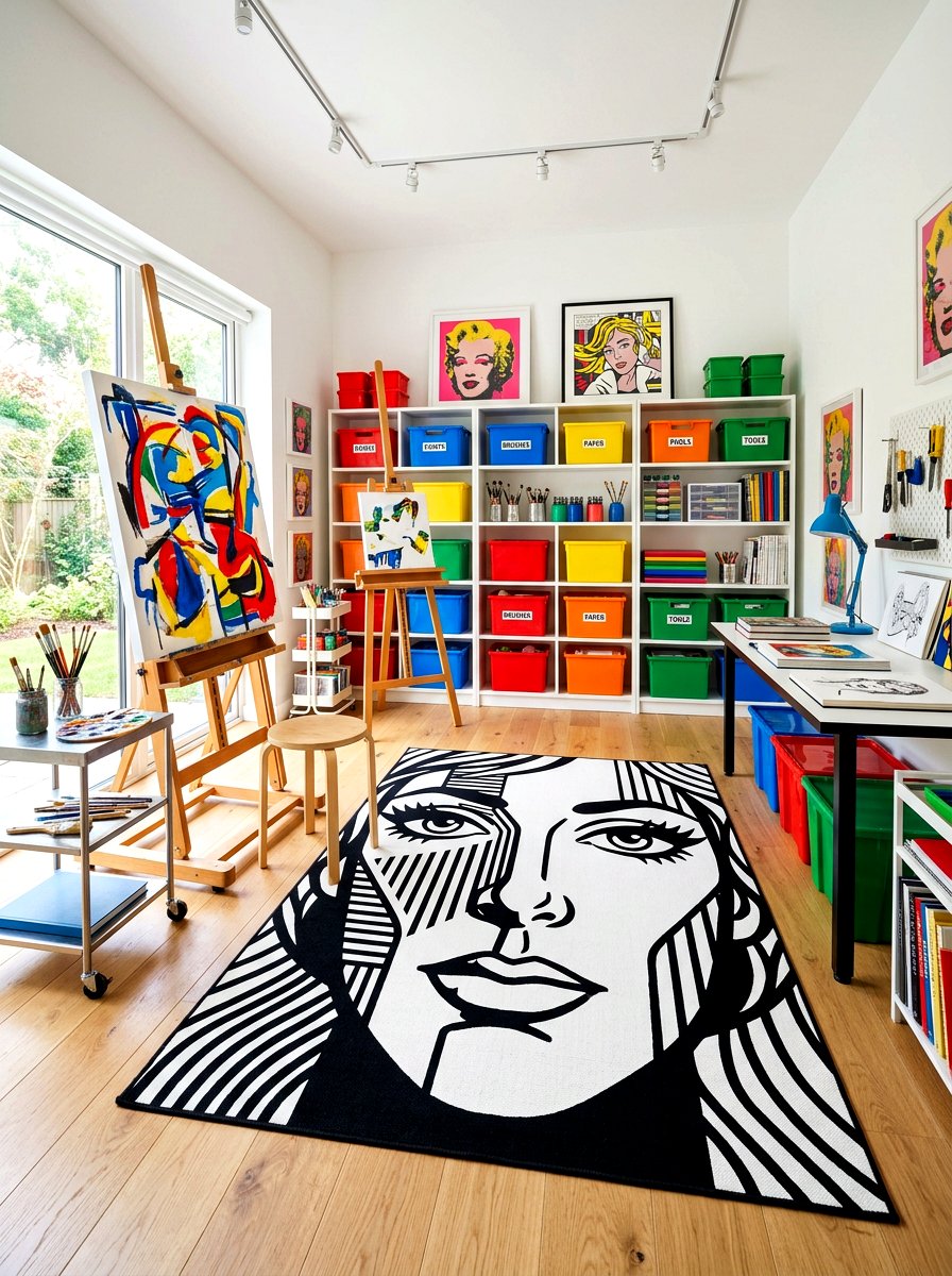 Bold Graphic Face Rug - 30 statement rug ideas