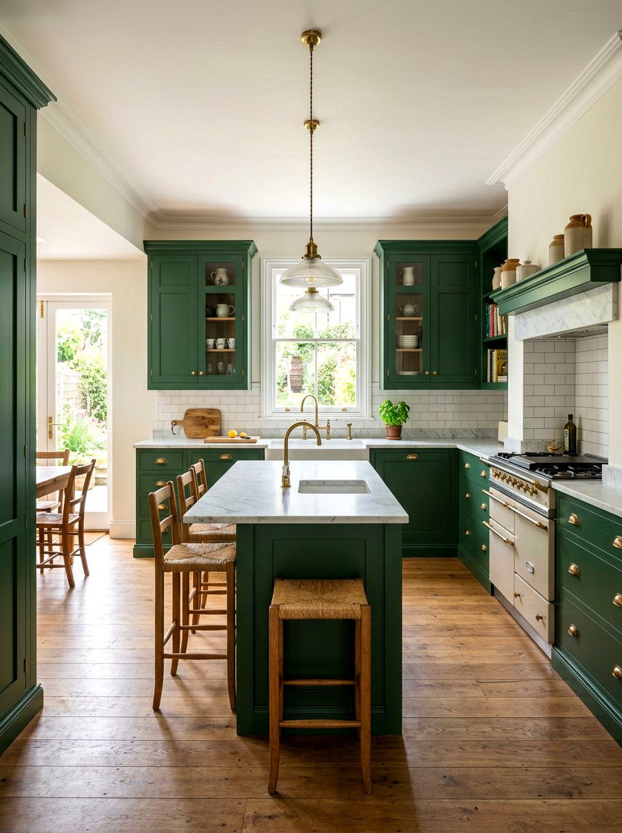 Bold Green Kitchen Cabinets - 30 social media kitchen ideas