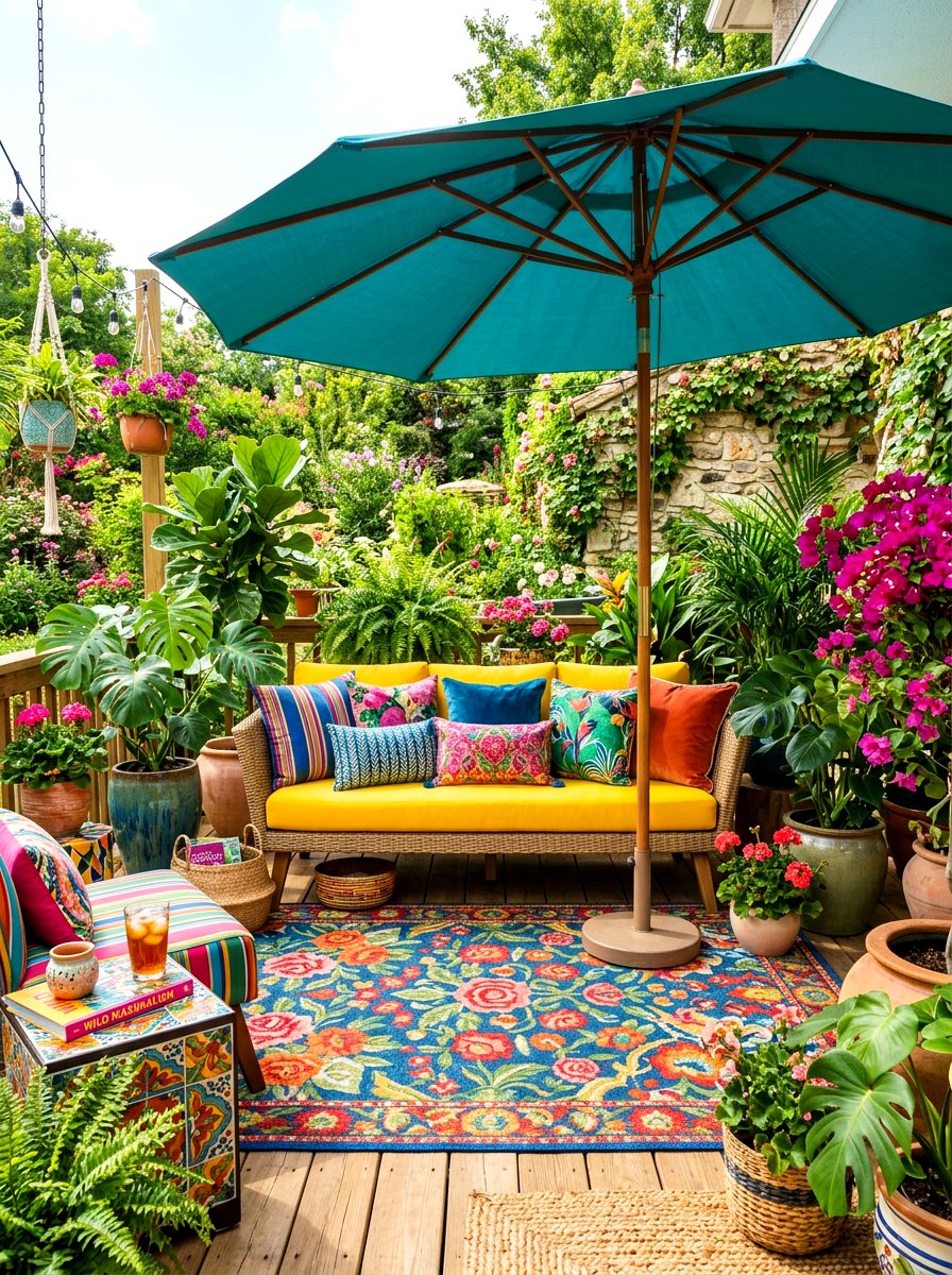 Bold Maximalist Patio - 30 boutique hotel patio ideas