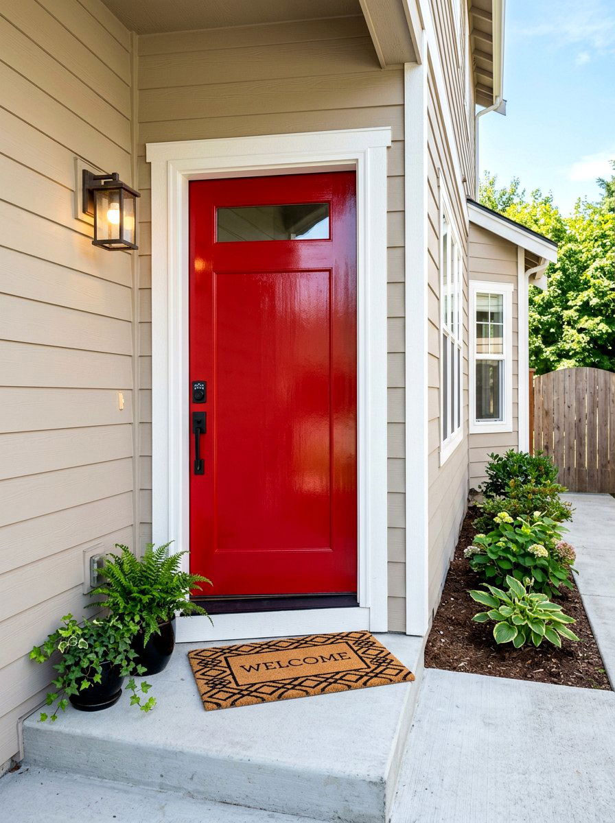 Bold Paint For Side Entrance Door - 30 side entry curb appeal ideas