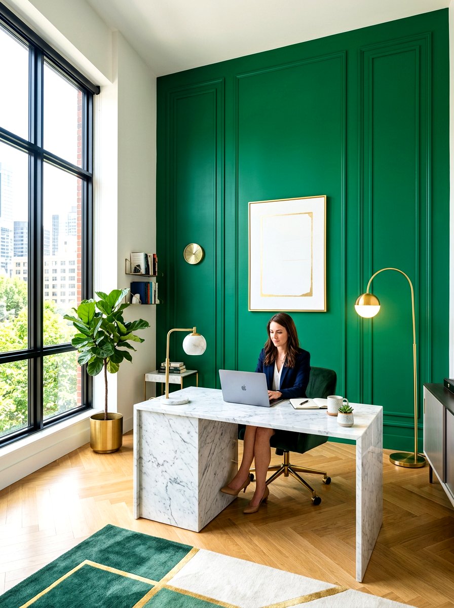 Bold Paint Wall - 30 video call background office ideas