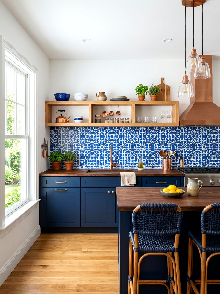 Bold Patterned Backsplash - 30 eclectic kitchen ideas