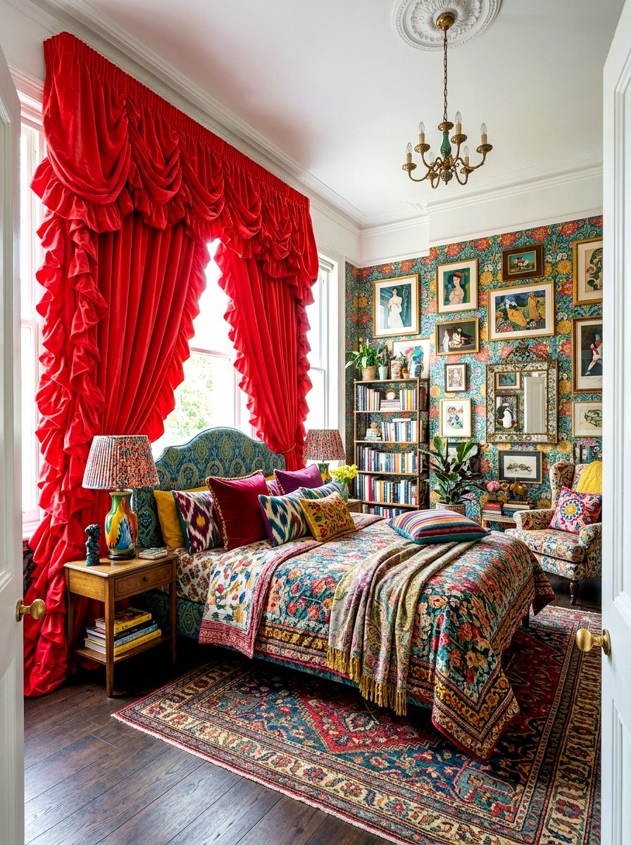 Bold Ruffle Statement Piece Maximalist Bedroom - 30 romantic ruffle bedroom ideas