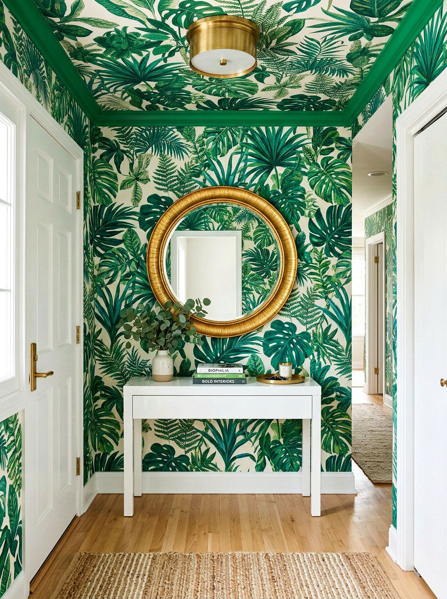 Bold Wallpaper Entryway - 30 welcoming entryway ideas