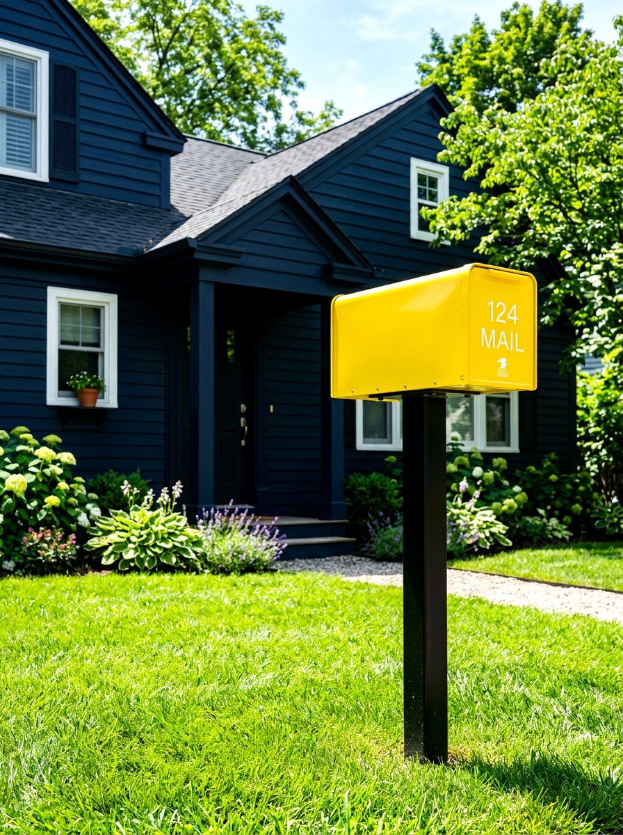Bold Yellow Mailbox - 30 mailbox curb appeal ideas