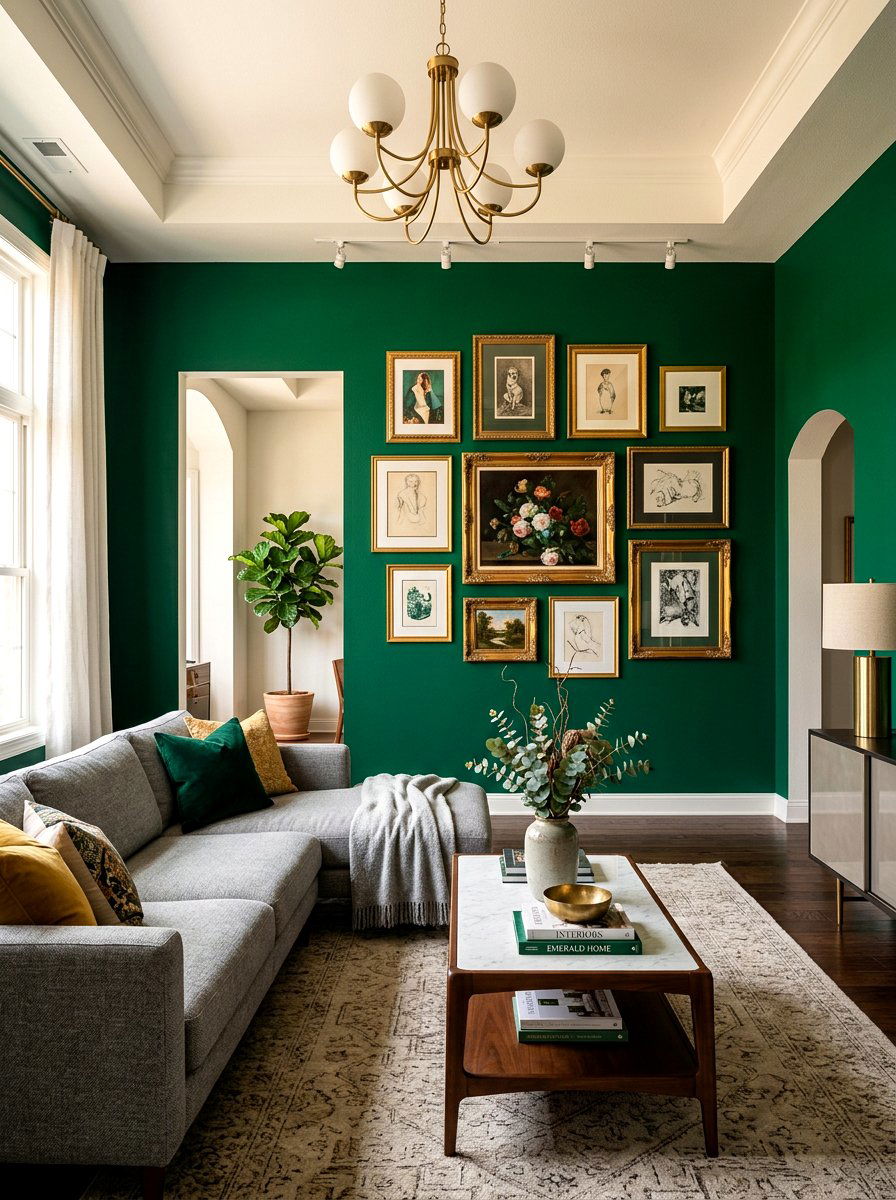 Bold accent wall living room - 30 modern eclectic living room ideas