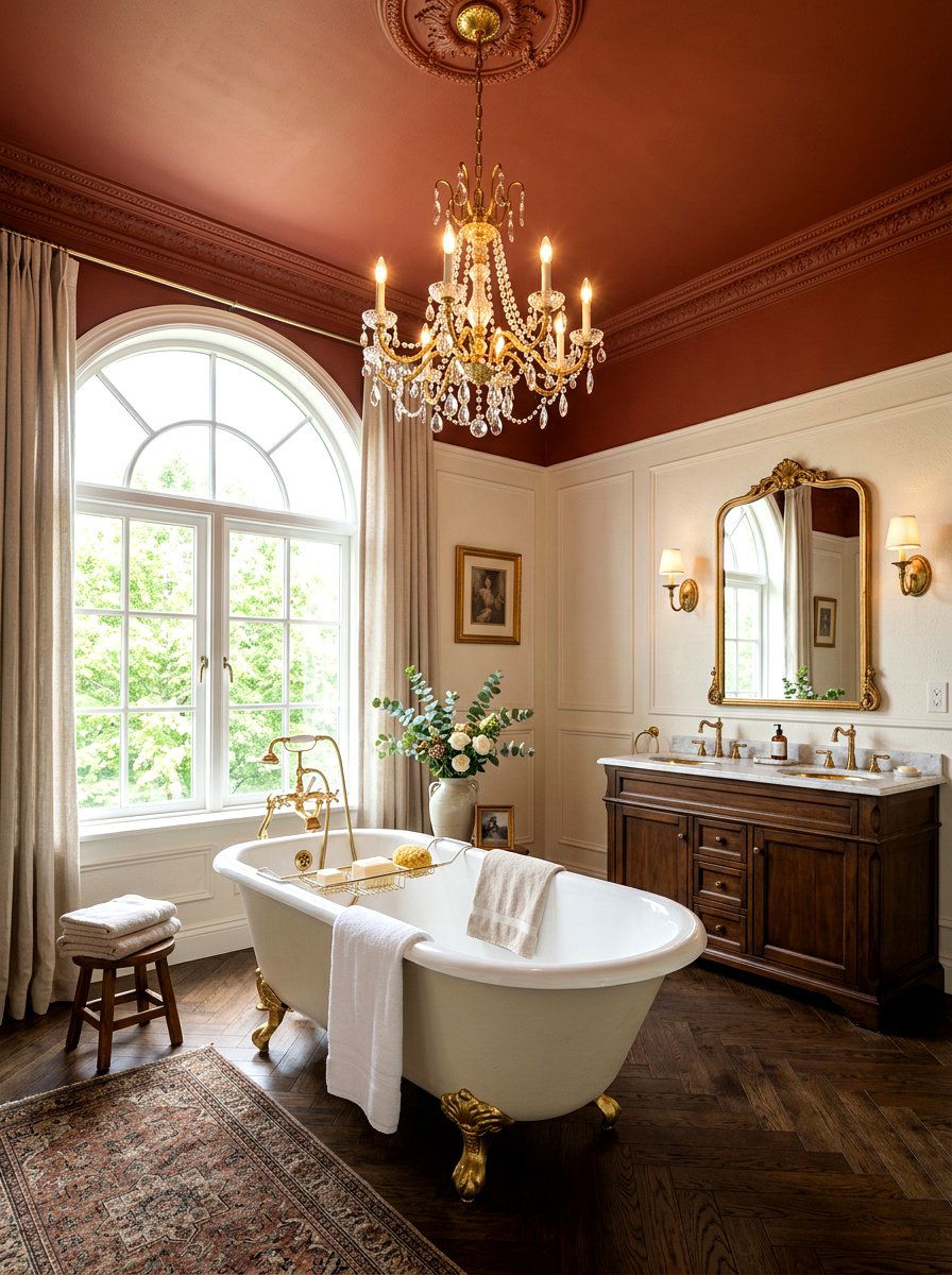 Bold ceiling bathroom - 30 color blocked bathroom ideas
