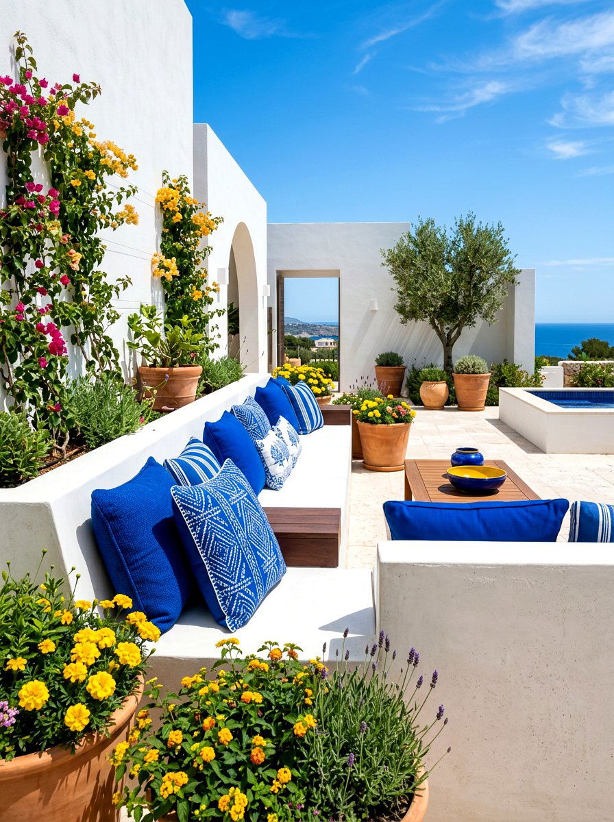 Bold cobalt blue outdoor pillow - 30 outdoor throw pillow ideas