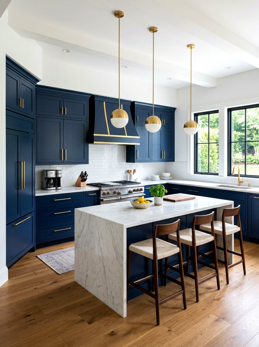 Bold colored kitchen - 30 viral apartment decor ideas