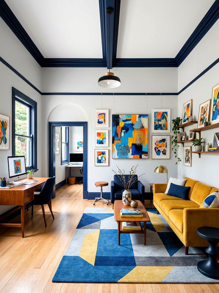 Bold painted trim - 30 ceiling trim ideas