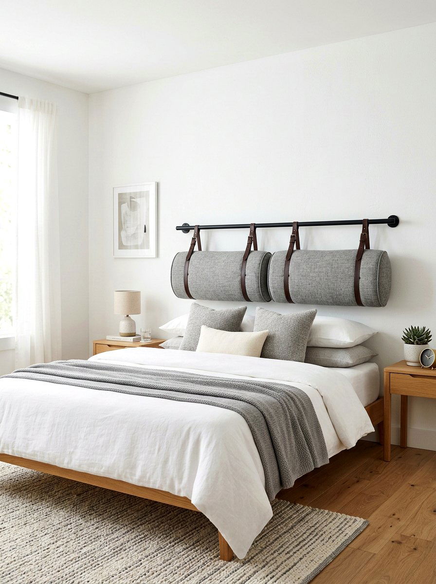 Bolster Cushion Headboard - 30 statement headboard bedroom ideas