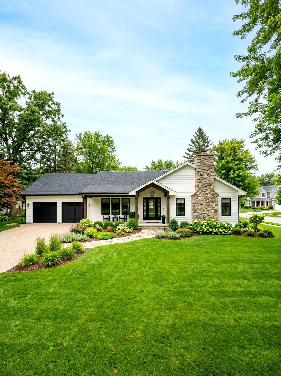Bone White Ranch Exterior - 30 soft white exterior ideas