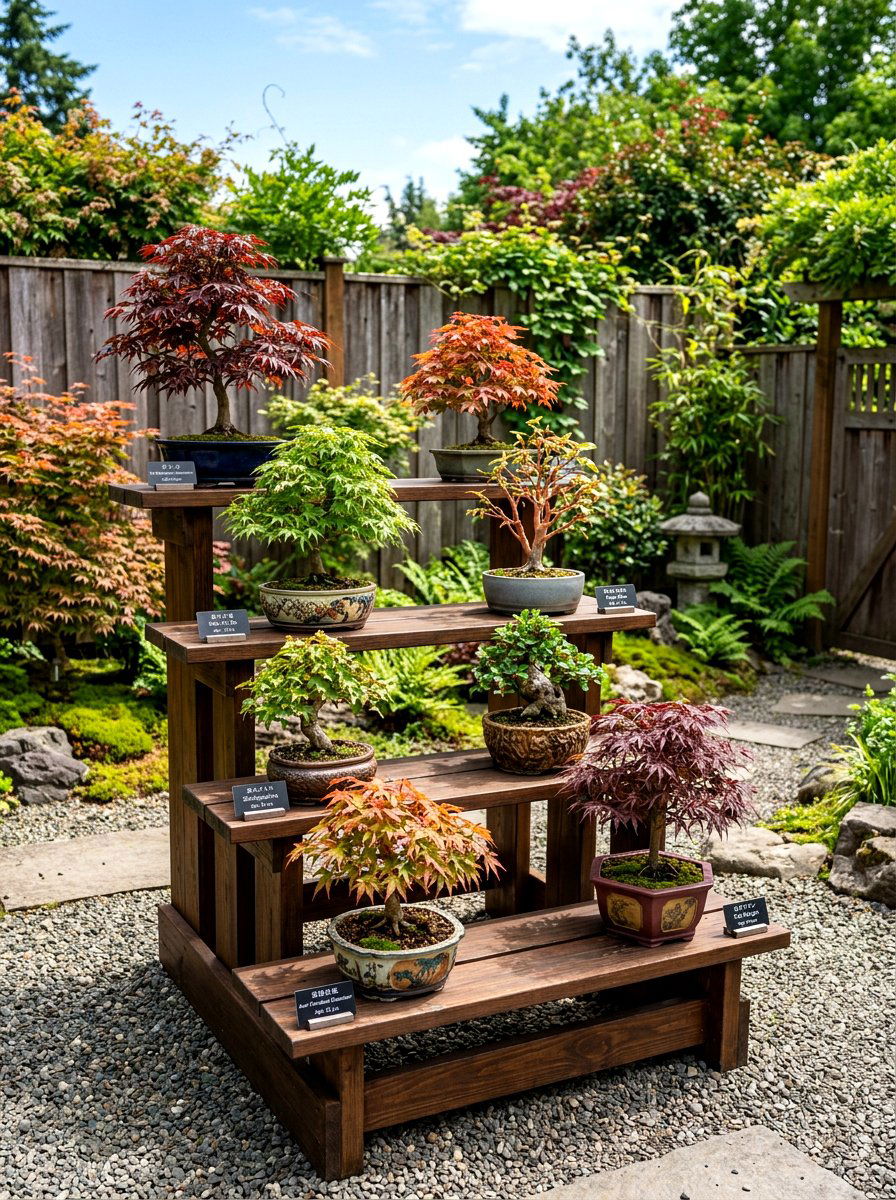 Bonsai Display Japanese Maple - 30 Japanese maple garden ideas